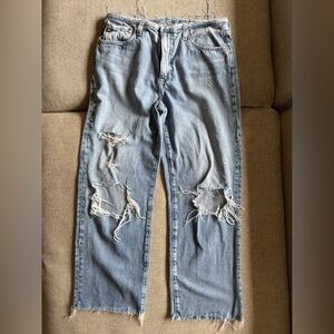 AG Alexxis Headliner Distressed Cropped Jeans